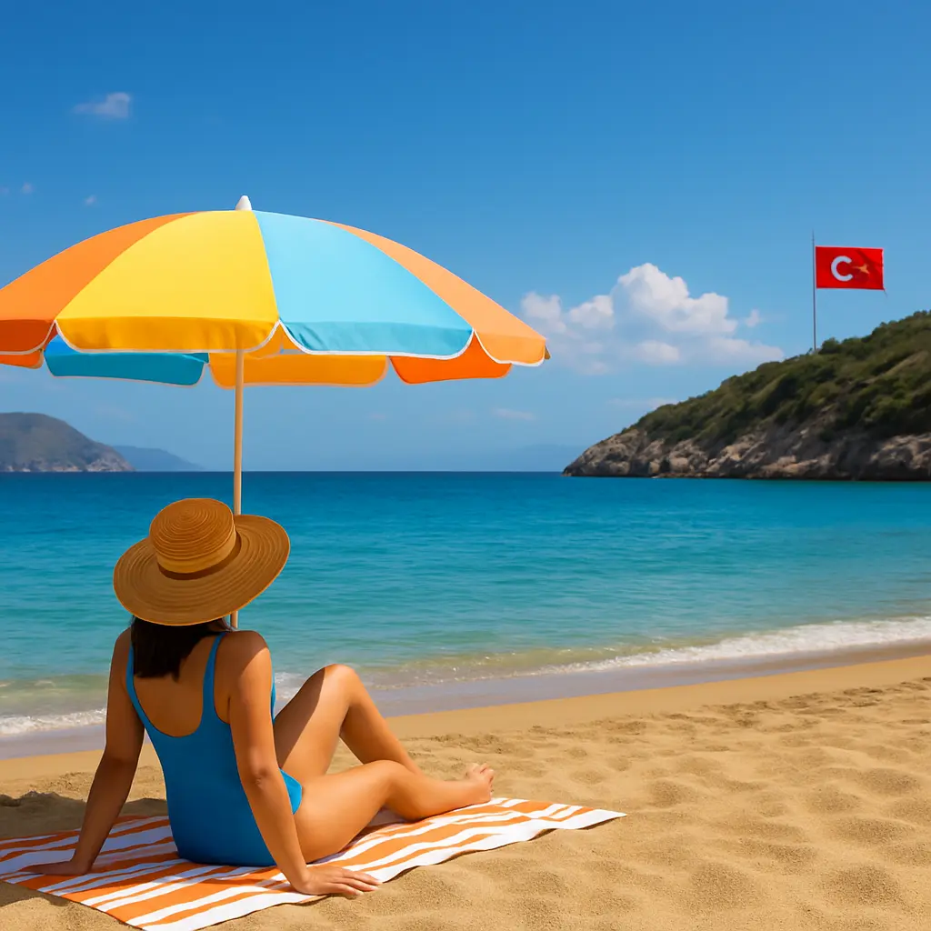 Zonbescherming tijdens hete zomers aan de Turkse kust