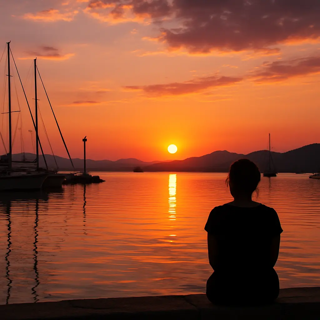 Zonsondergang kijken vanaf de haven van Bodrum